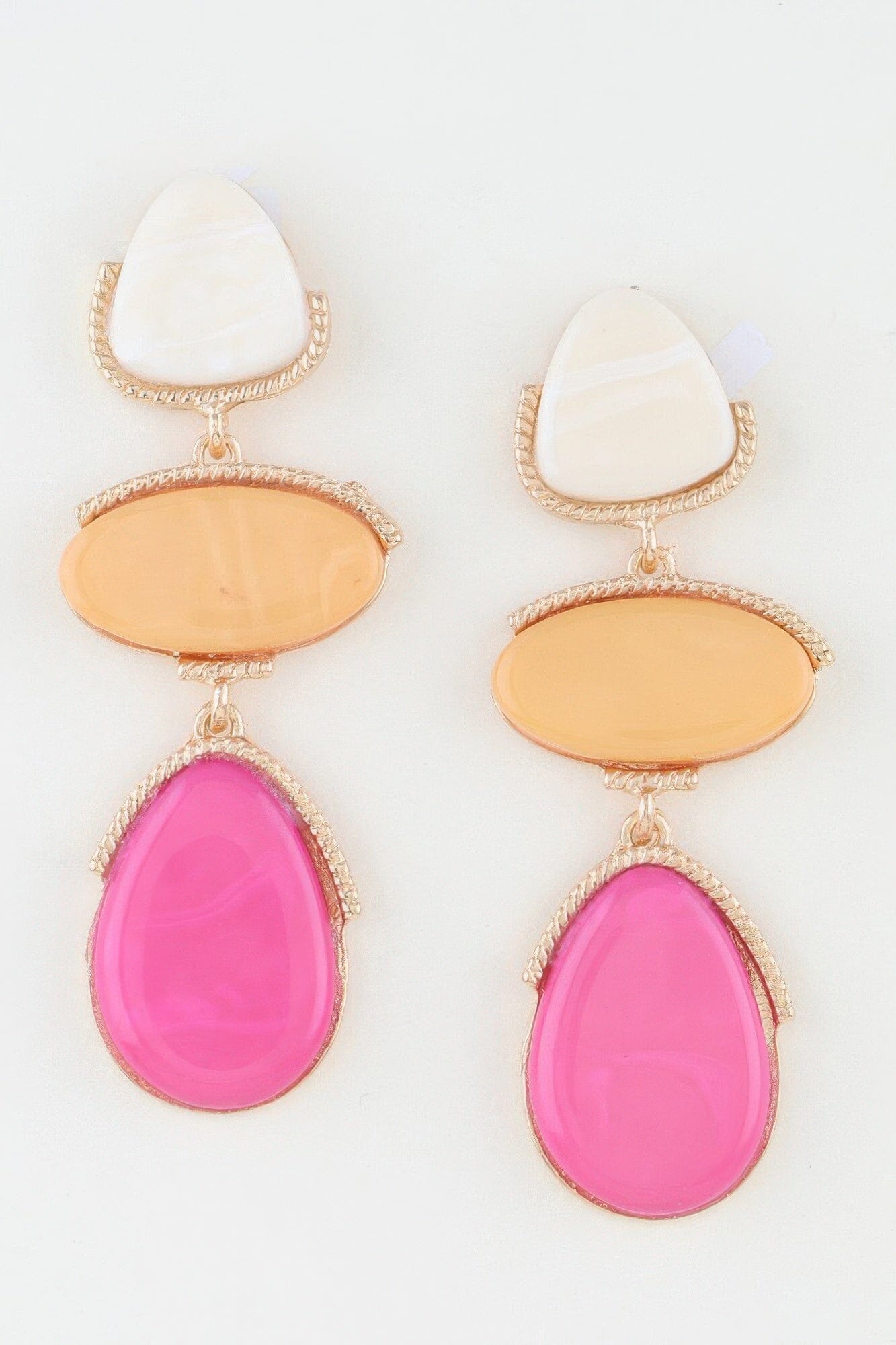 Retro Stone Triple Drop Earrings Apparel & Accessories > Jewelry > Earrings jehouze 