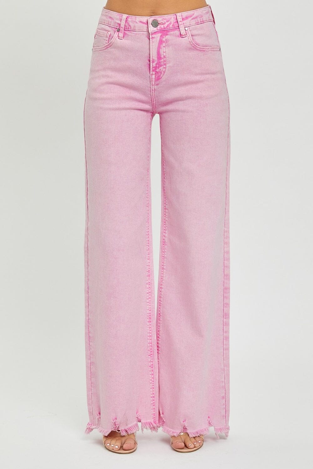 RISEN Acid Pink High Rise Wide Leg Jeans jeans jehouze 