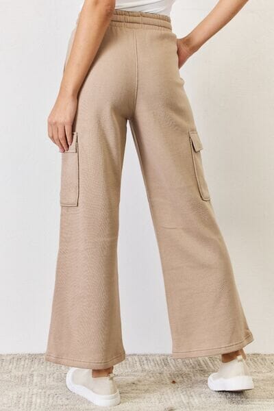 RISEN Sand High Waist Cargo Wide Leg Pants Pants jehouze 