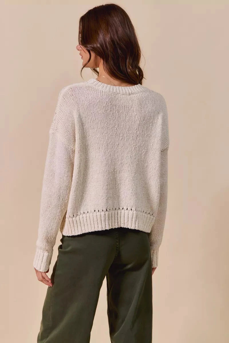 SO ME Vegetable Round Neck Long Sleeve Sweater Shirts & Tops jehouze 