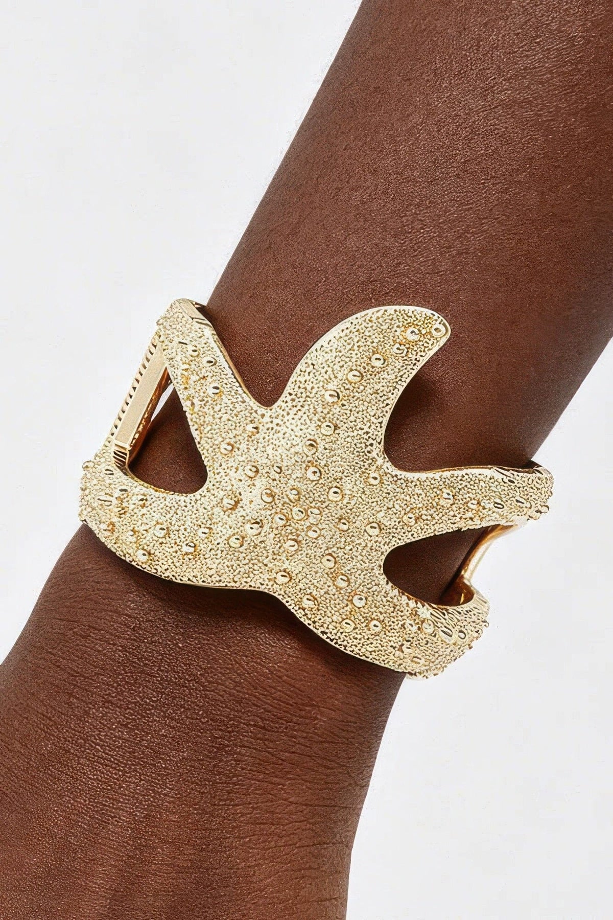Starfish Hinged Cuff Bracelet Bracelets jehouze Gold 