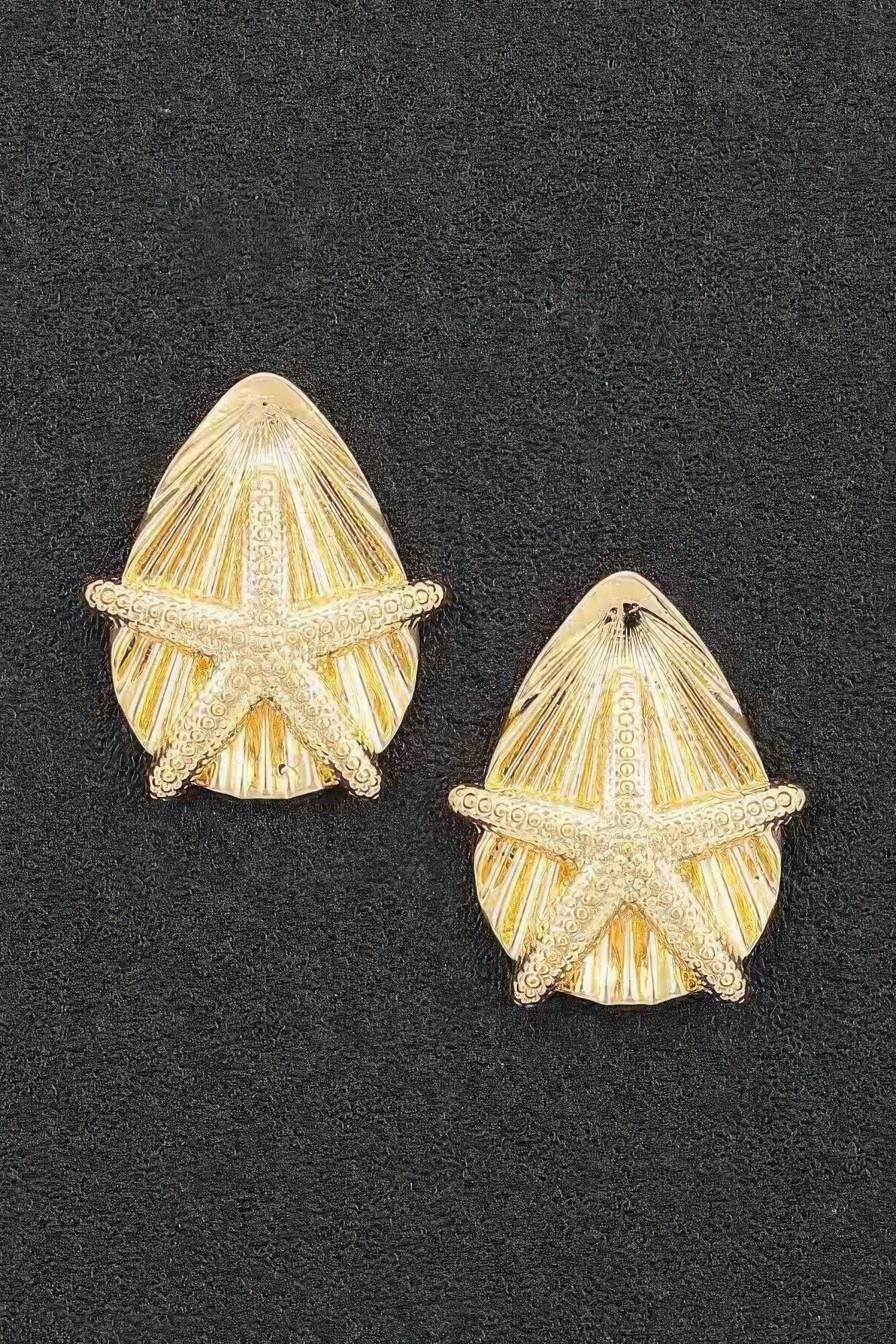 Starfish & Shell Stud Earrings Apparel & Accessories > Jewelry > Earrings jehouze Gold 