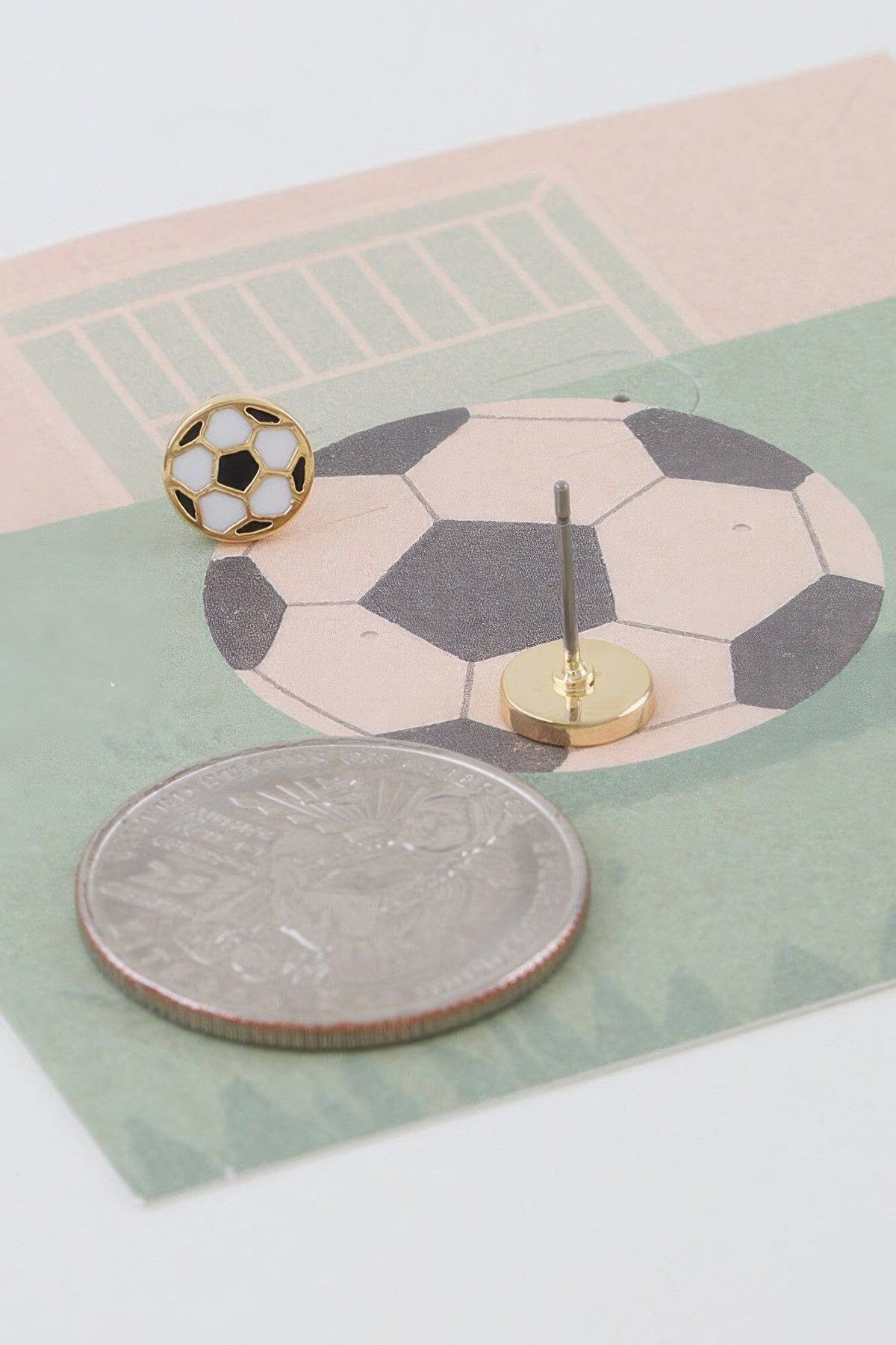 Summer Soccer Stud Earrings Earrings jehouze 