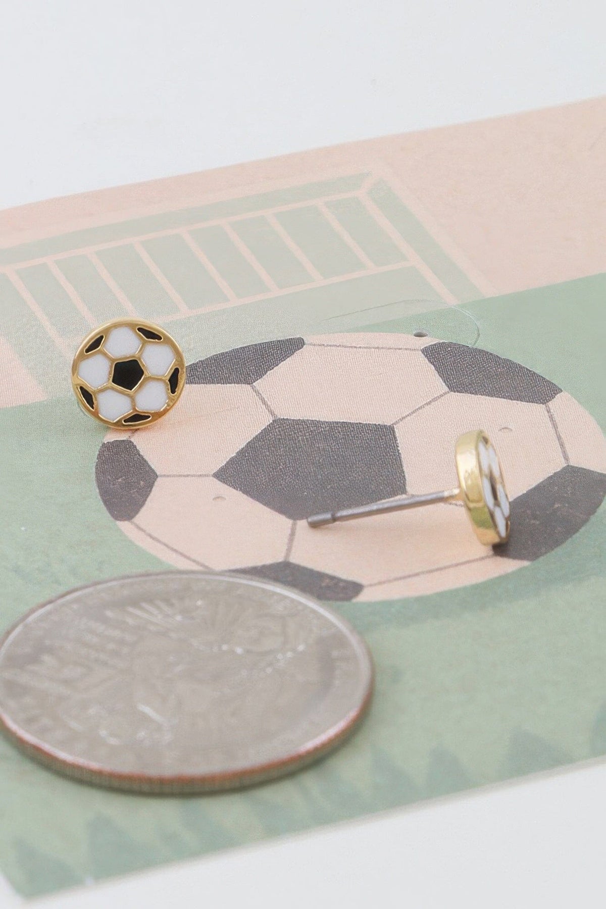 Summer Soccer Stud Earrings Earrings jehouze 