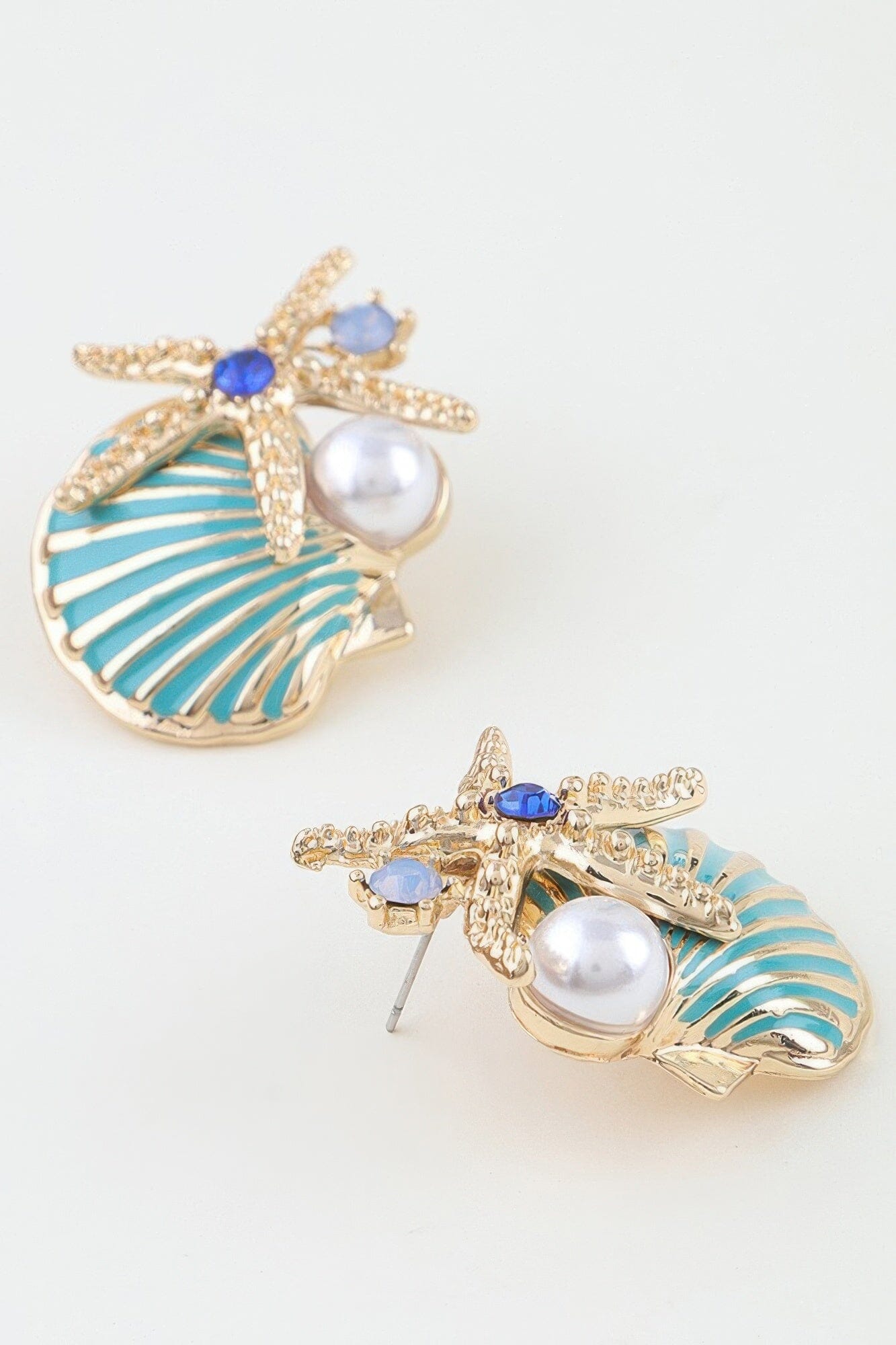 Summer Starfish Shell Stud Earrings Apparel & Accessories > Jewelry > Earrings jehouze 