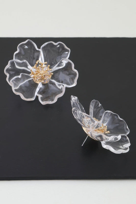 Transparent Blossom Flower Earrings Apparel & Accessories > Jewelry > Earrings jehouze Clear 
