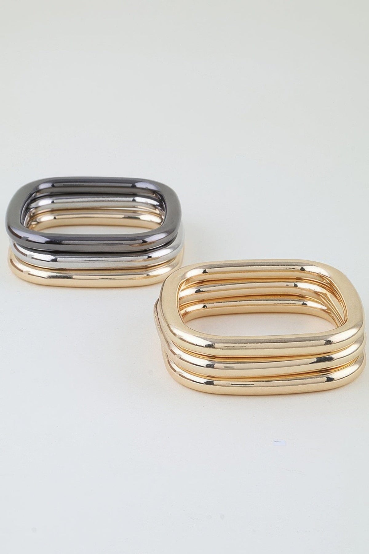 Triple Polished Cubic Cuff Bracelet Bracelets jehouze 