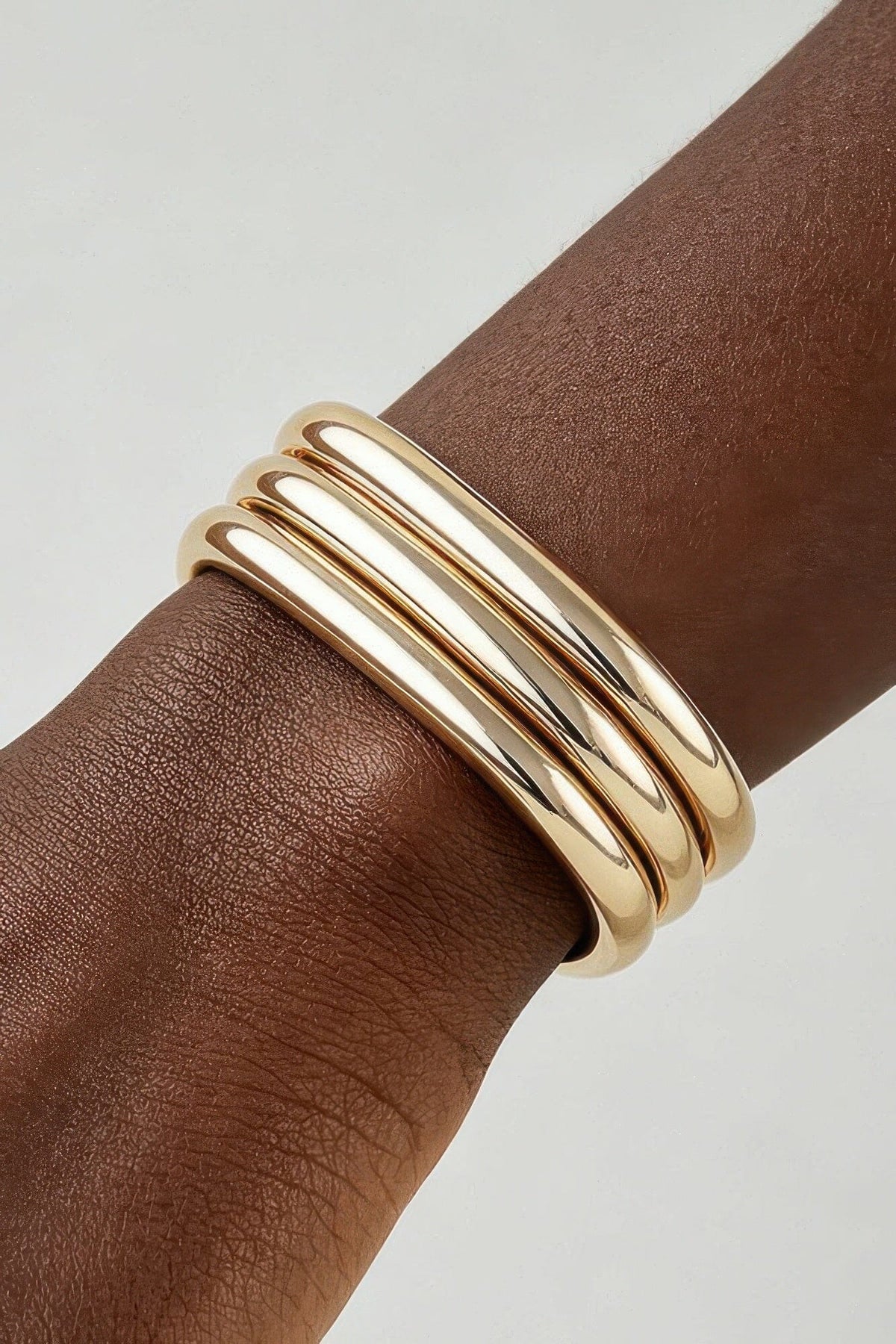 Triple Polished Cubic Cuff Bracelet Bracelets jehouze Multicolor 