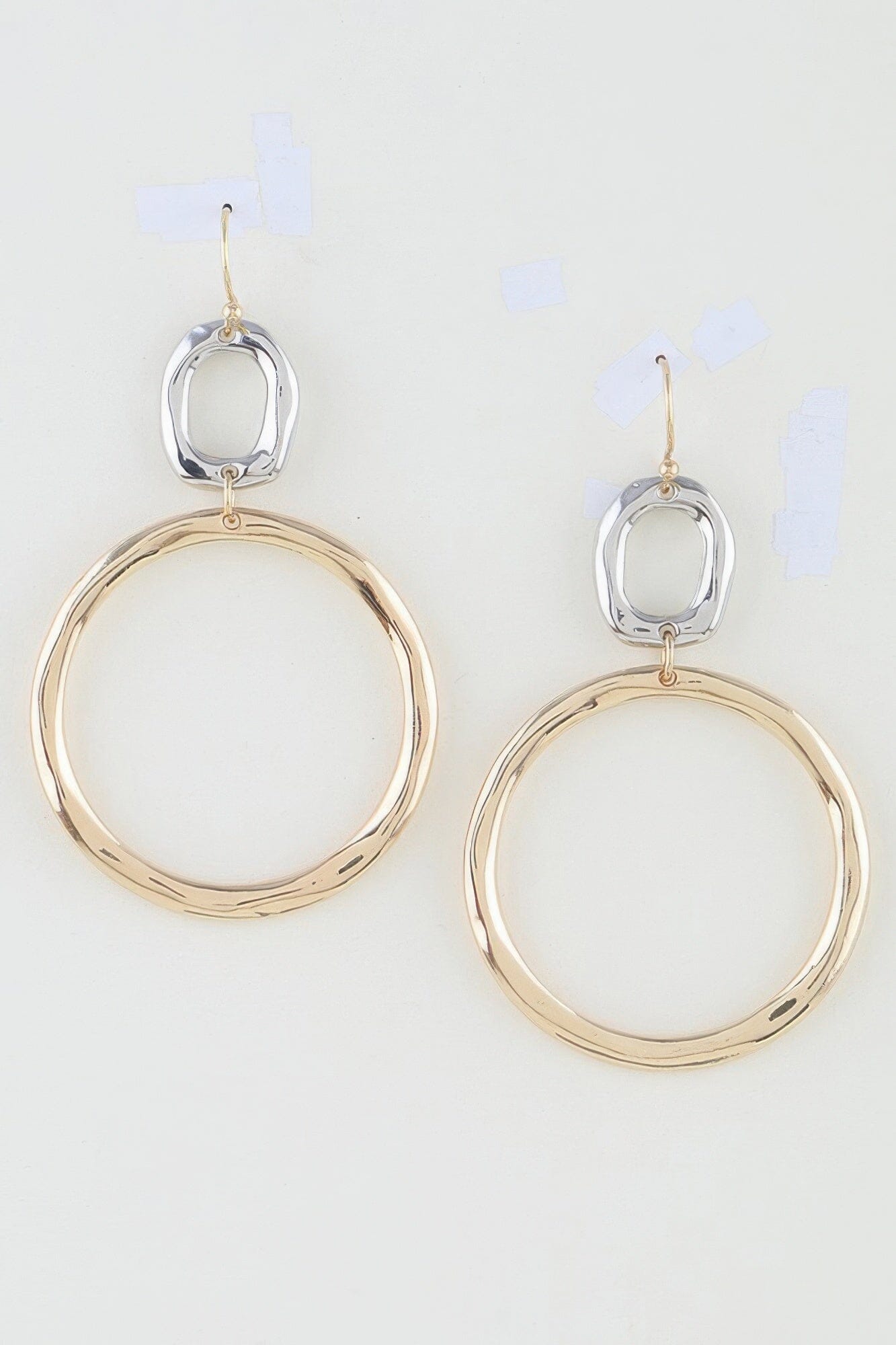 Two-tone Organic Hoop Drop Earrings Apparel & Accessories > Jewelry > Earrings jehouze 