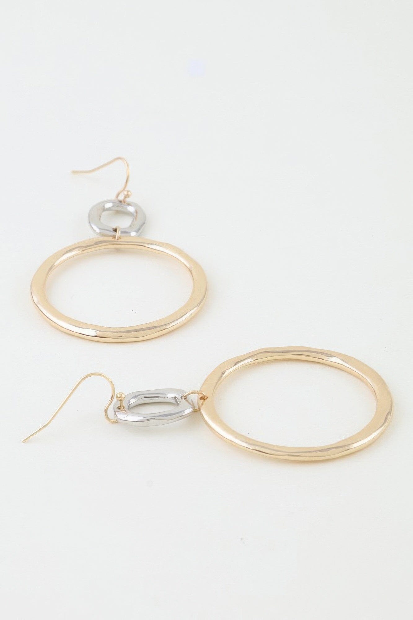 Two-tone Organic Hoop Drop Earrings Apparel & Accessories > Jewelry > Earrings jehouze 