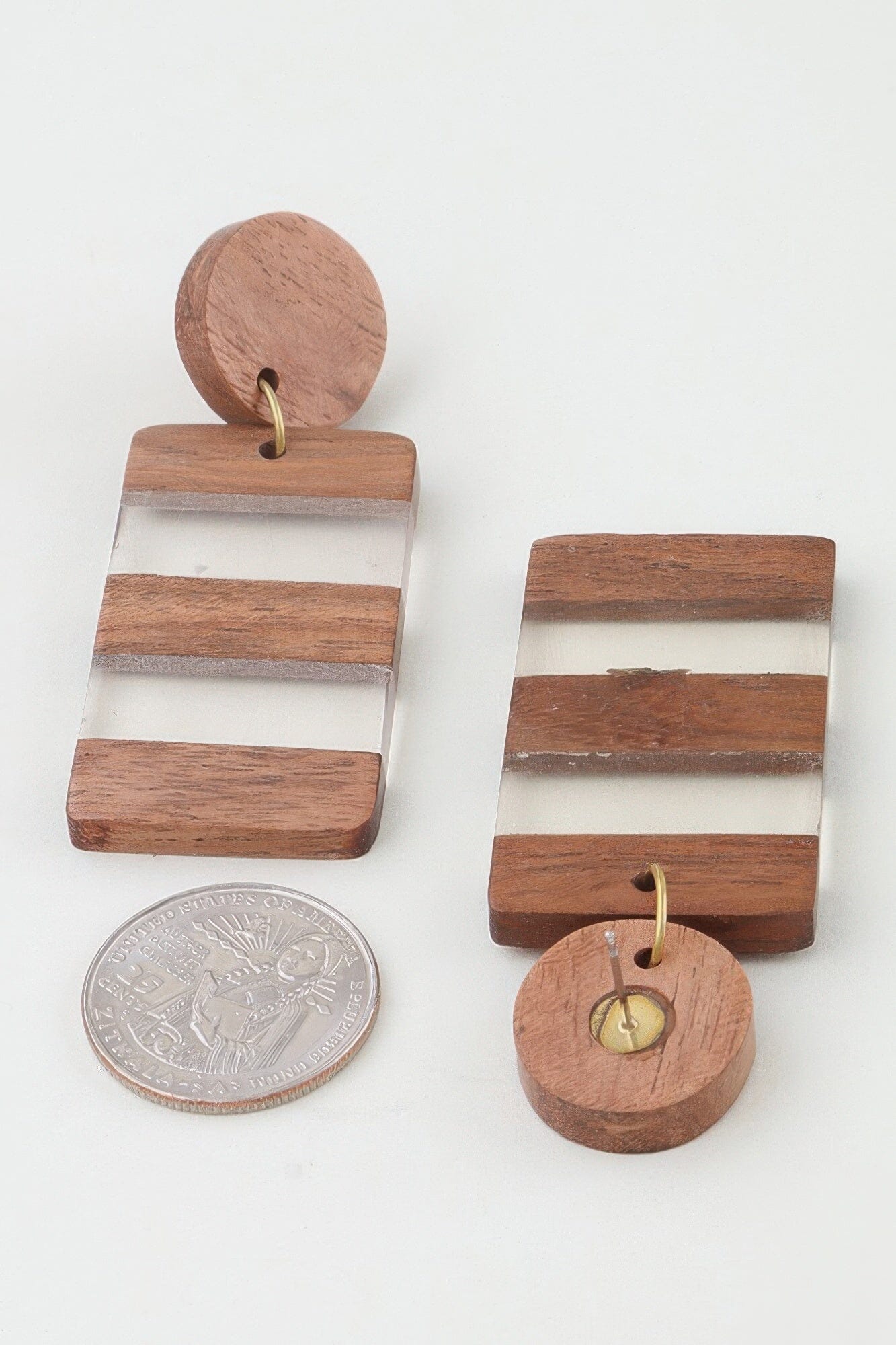 Two Toned Retro Grain Bar Earrings Apparel & Accessories > Jewelry > Earrings jehouze 