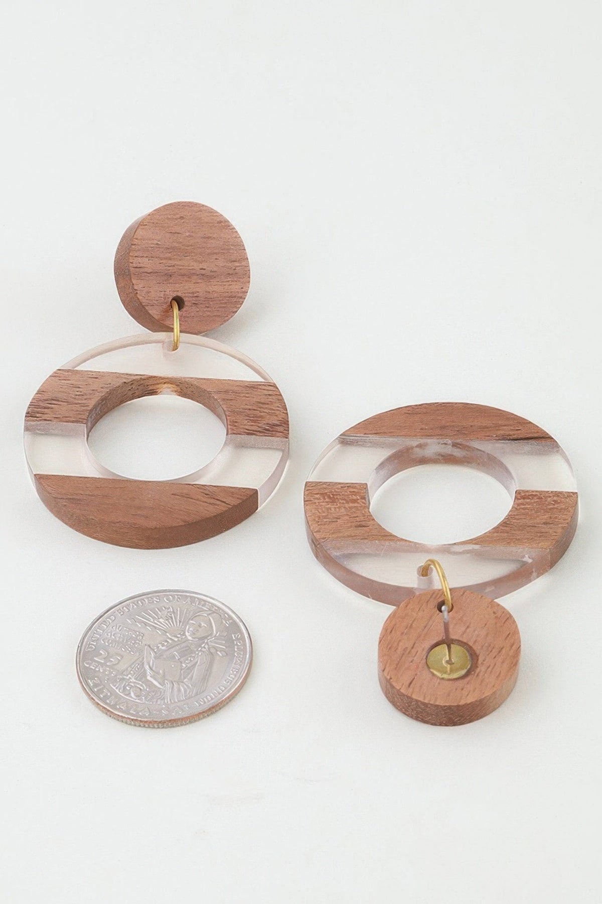 Two Toned Retro Grain Drop Earrings Apparel & Accessories > Jewelry > Earrings jehouze 