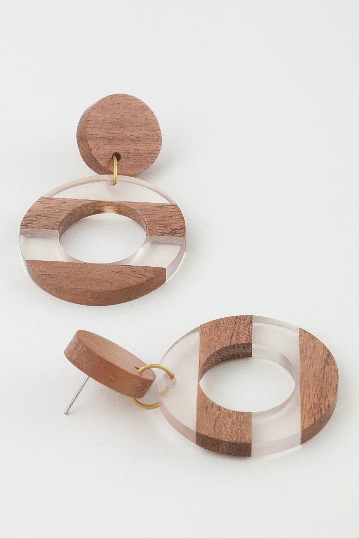 Two Toned Retro Grain Drop Earrings Apparel & Accessories > Jewelry > Earrings jehouze 