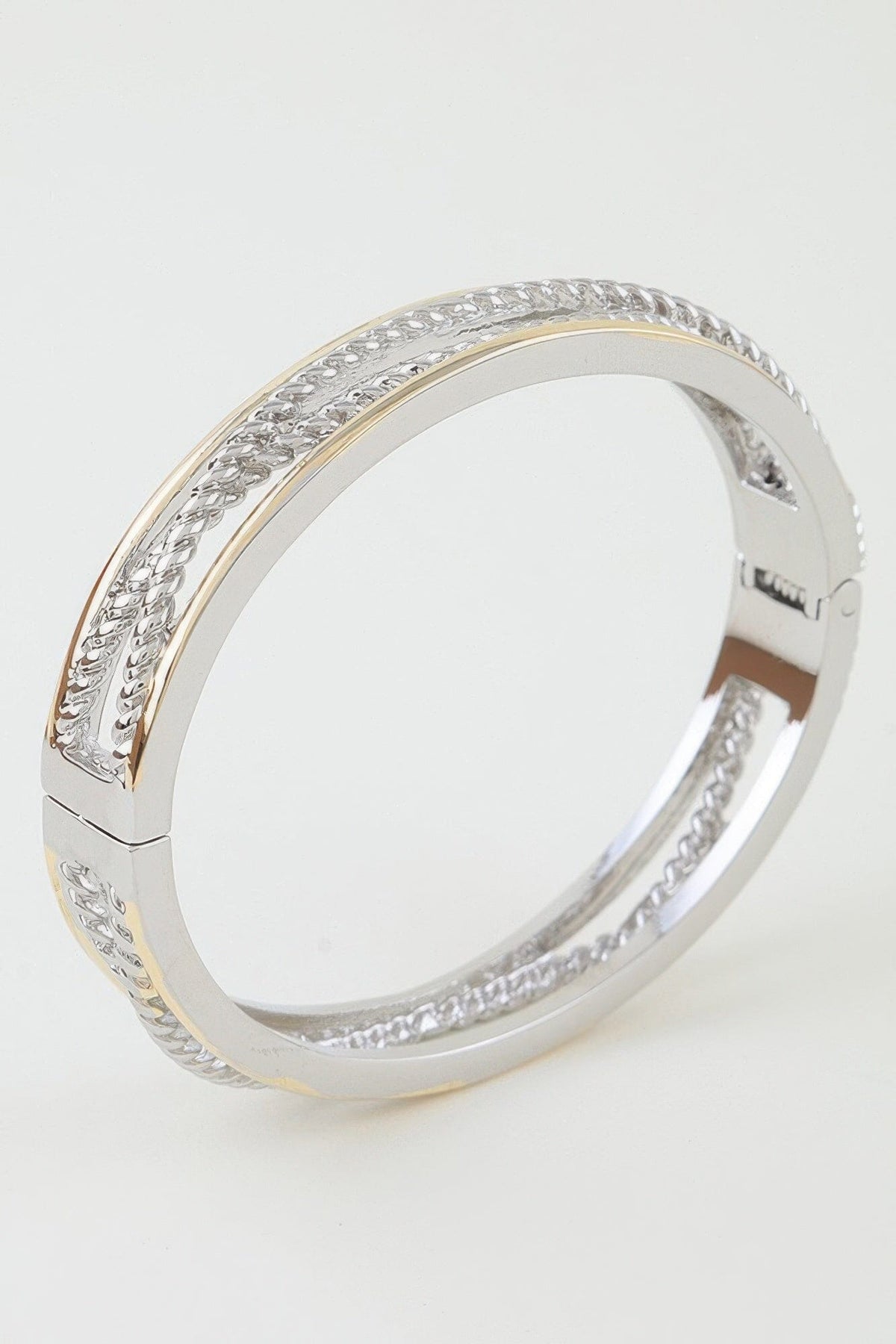 Two Toned Twisted Cuff Bracelet jehouze 