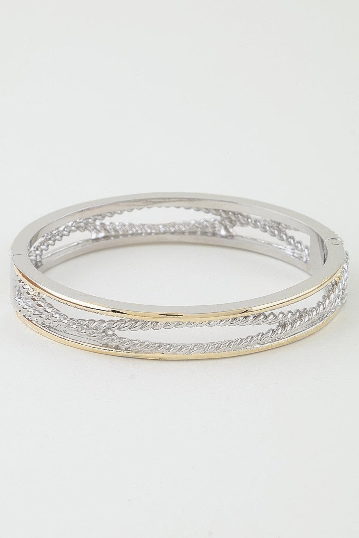Two Toned Twisted Cuff Bracelet jehouze 