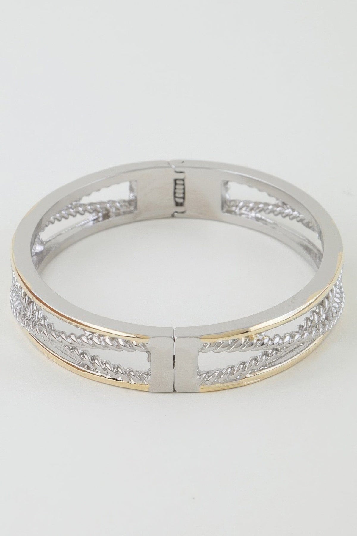 Two Toned Twisted Cuff Bracelet jehouze 