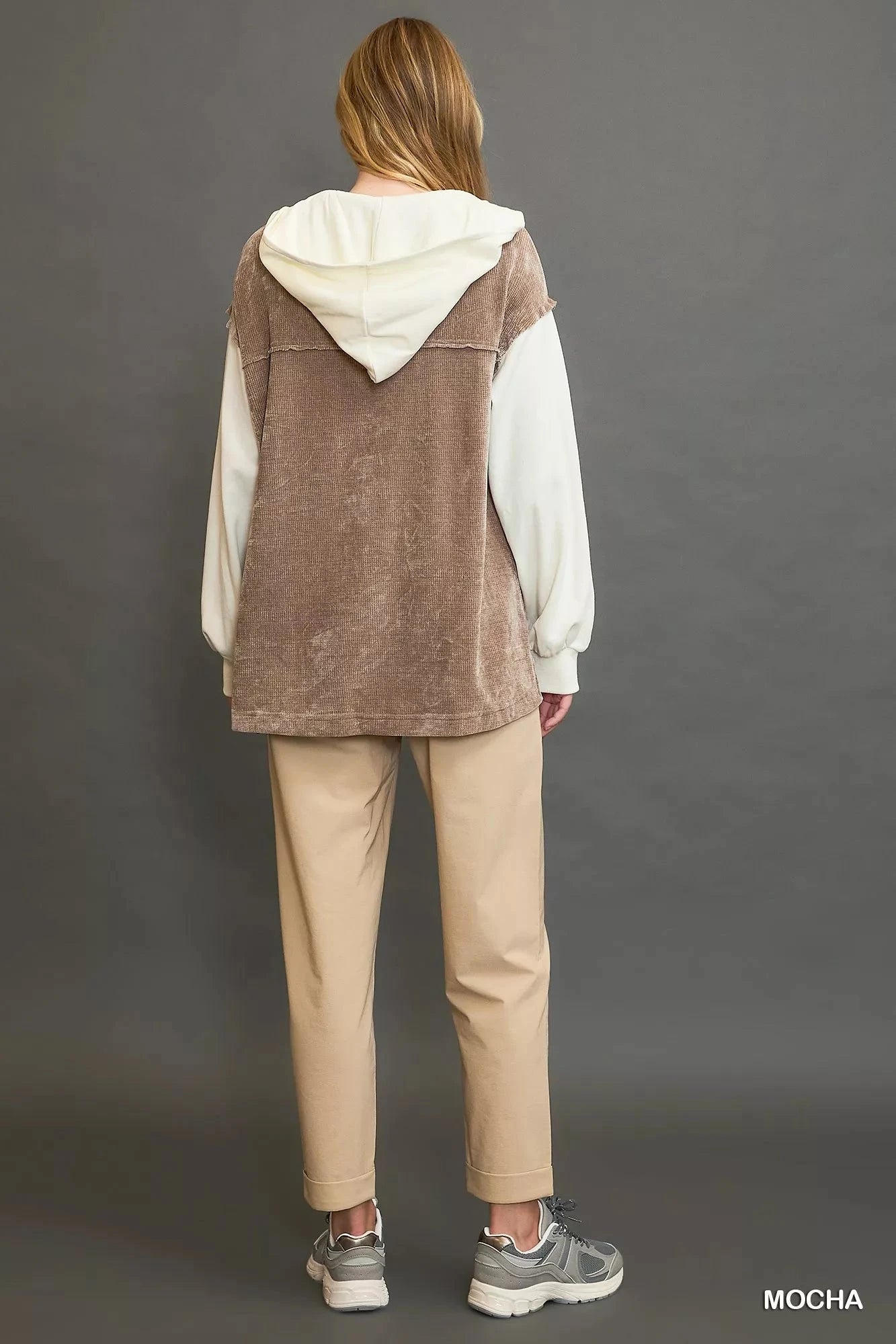 Umgee Contrast Hooded Chenille Jacket Coats & Jackets jehouze 