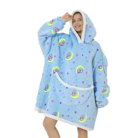 Unisex Comfy Wearable Oversized Hoodie Sherpa Kids Adult Blanket Sleepwear & Loungewear jehouze FH132 Kid Size 