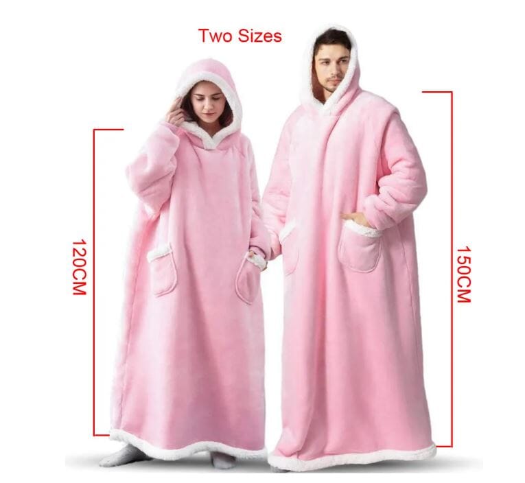 Unisex Comfy Wearable Oversized Hoodie Winter Long Blanket Sleepwear & Loungewear jehouze 