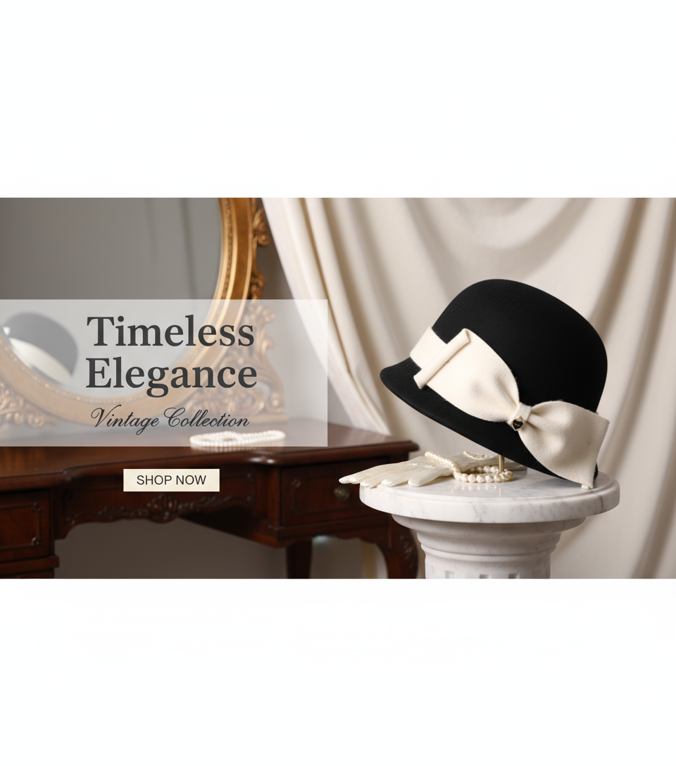 Vintage Pillbox Hat Homepage Banner