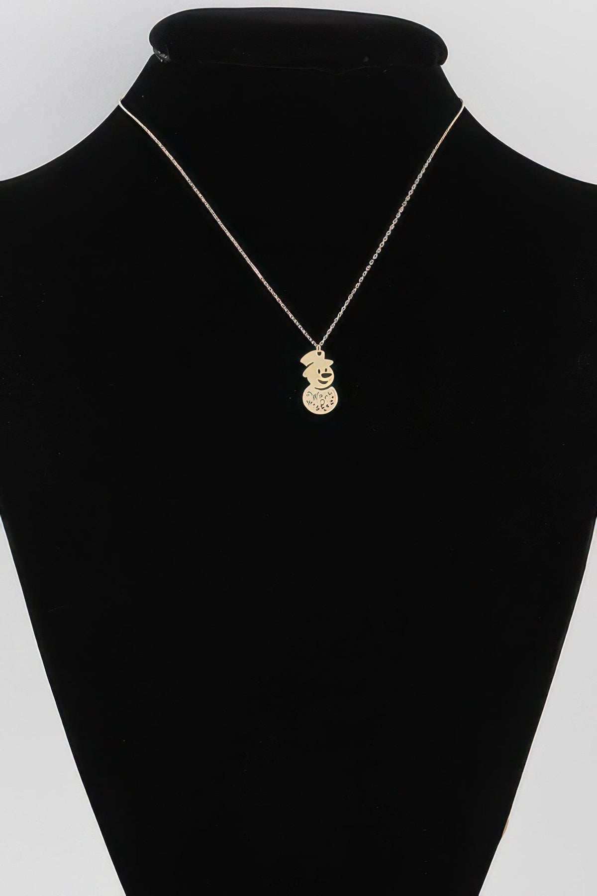 Warm Wishes Snowman Necklace Necklaces jehouze Gold 