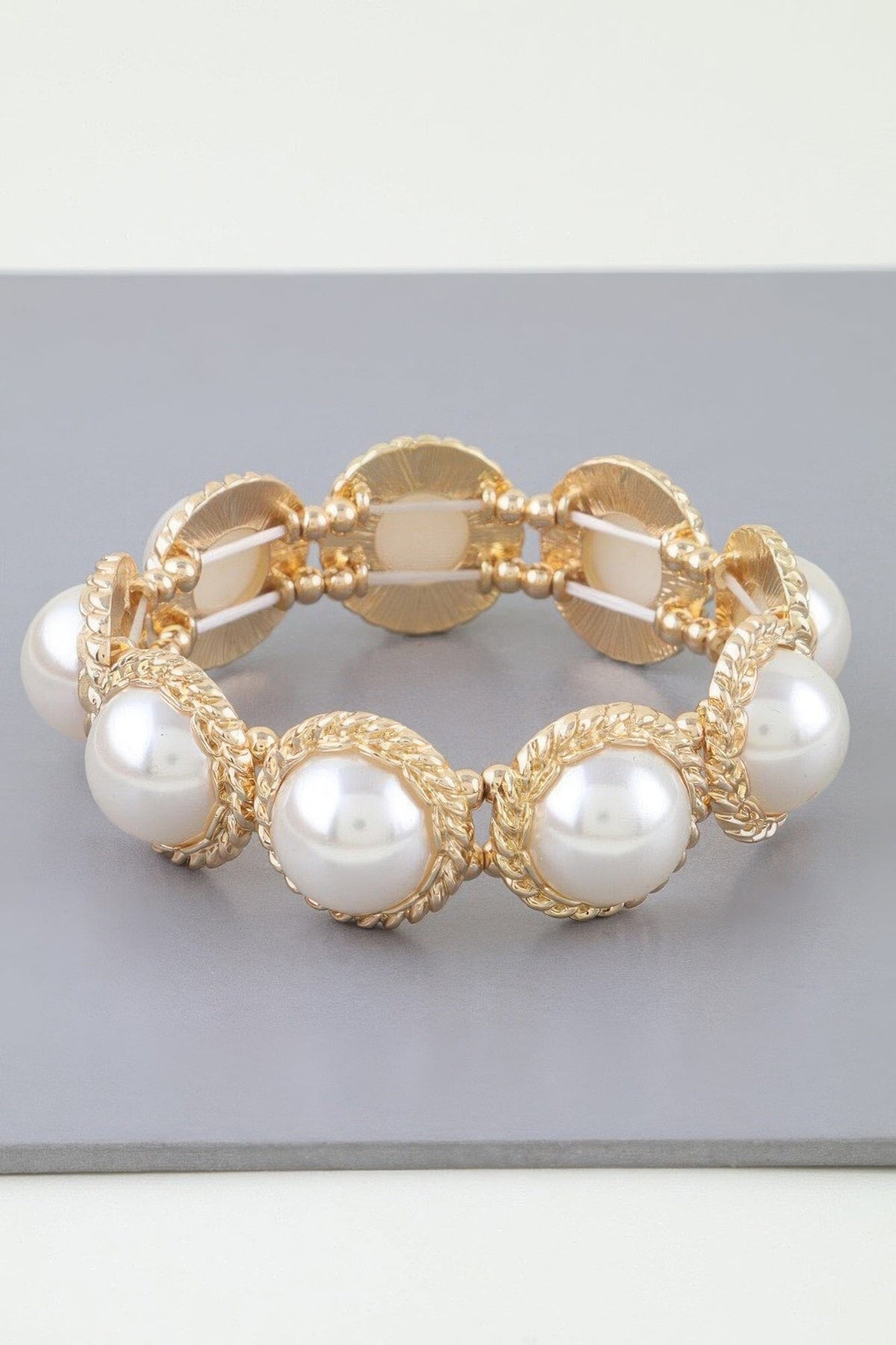Weaved Pearl Stone Beaded Bracelet Bracelets jehouze 