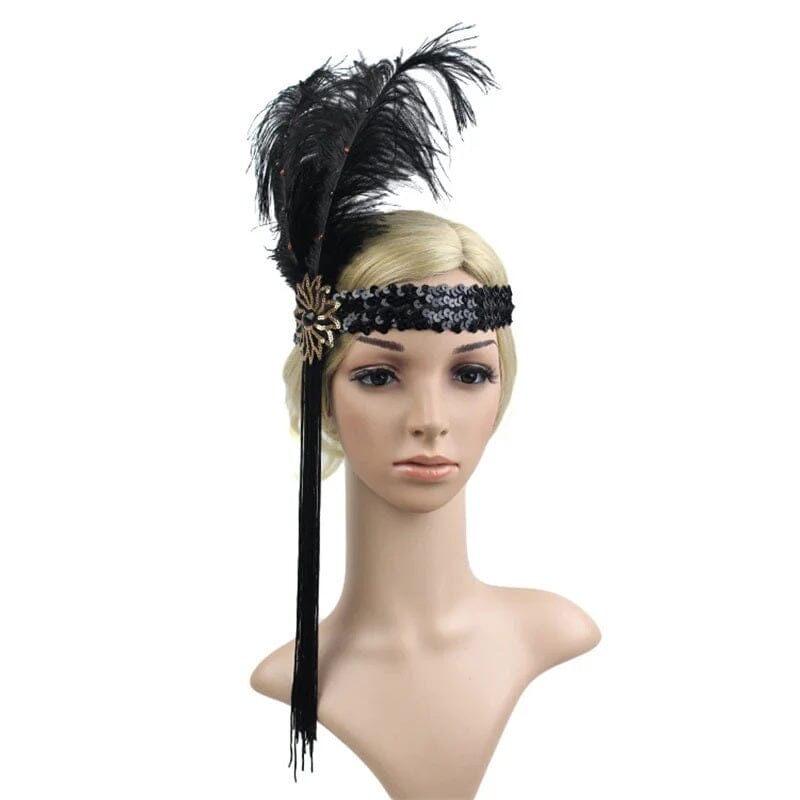 Women 1920s Flapper Feather Headpiece Gatsby Costume Accessories Headband Fascinators jehouze 