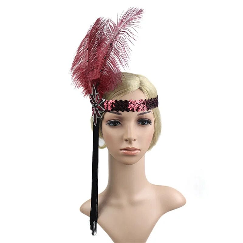 Women 1920s Flapper Feather Headpiece Gatsby Costume Accessories Headband Fascinators jehouze 