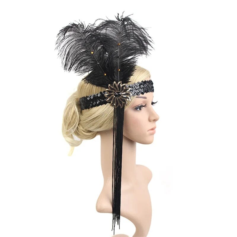 Women 1920s Flapper Feather Headpiece Gatsby Costume Accessories Headband Fascinators jehouze 