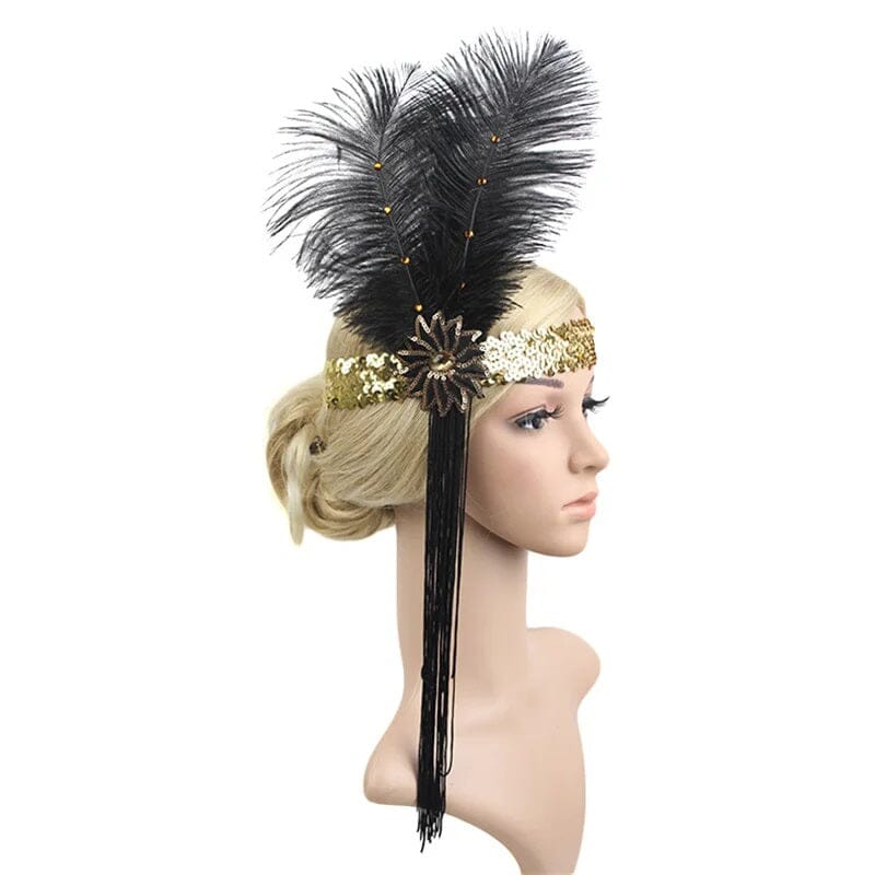 Women 1920s Flapper Feather Headpiece Gatsby Costume Accessories Headband Fascinators jehouze HD5833-3 