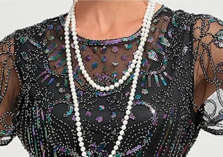 Women 1920s Flapper Sequin Gatsby Party Dress Dresses jehouze 