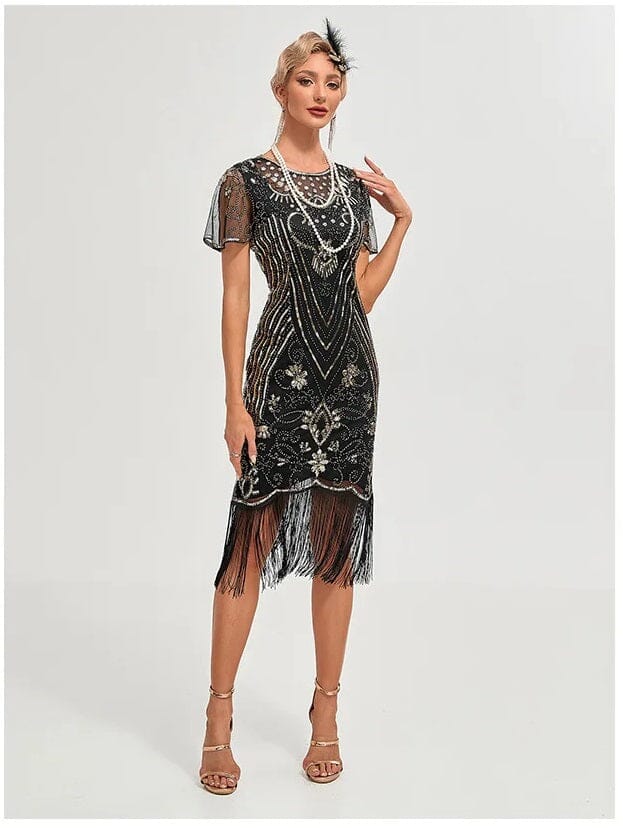 Women 1920s Flapper Sequin Gatsby Party Dress Dresses jehouze 