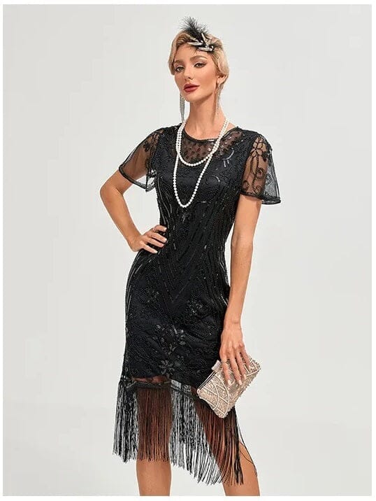 Women 1920s Flapper Sequin Gatsby Party Dress Dresses jehouze 