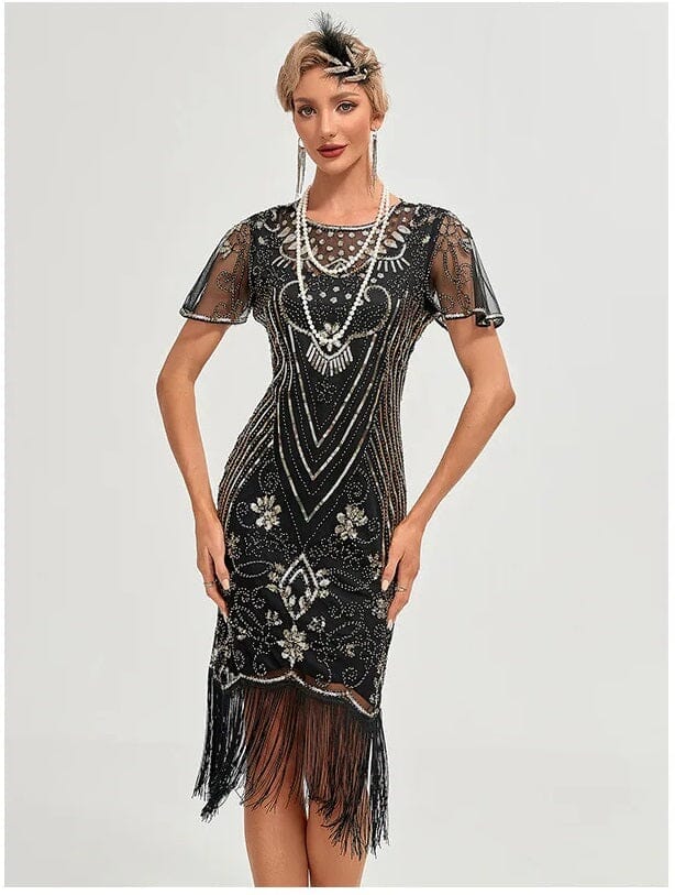 Women 1920s Flapper Sequin Gatsby Party Dress Dresses jehouze 