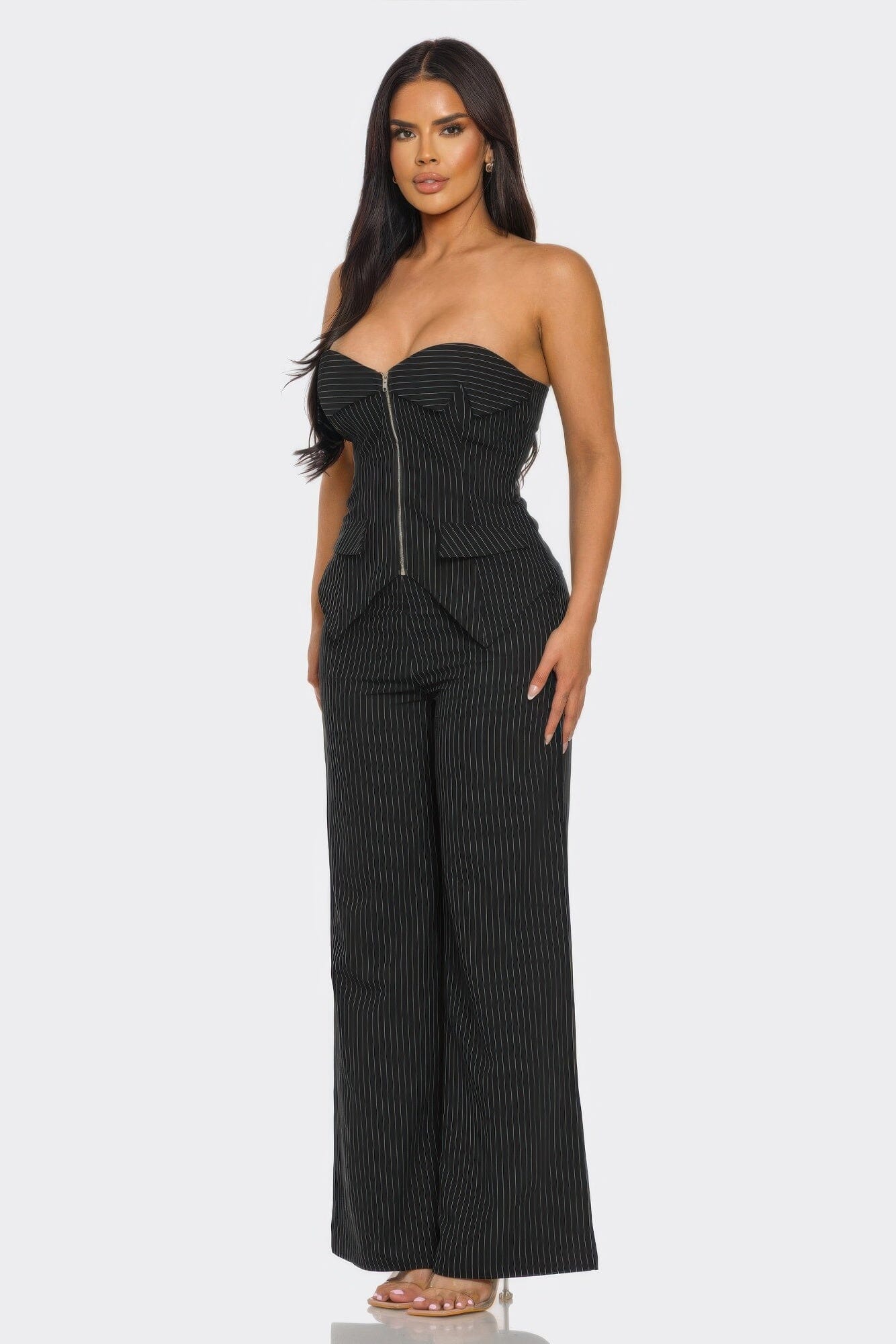 Women 2 pcsStrapless Corset Top and pant set Outfit Sets jehouze 