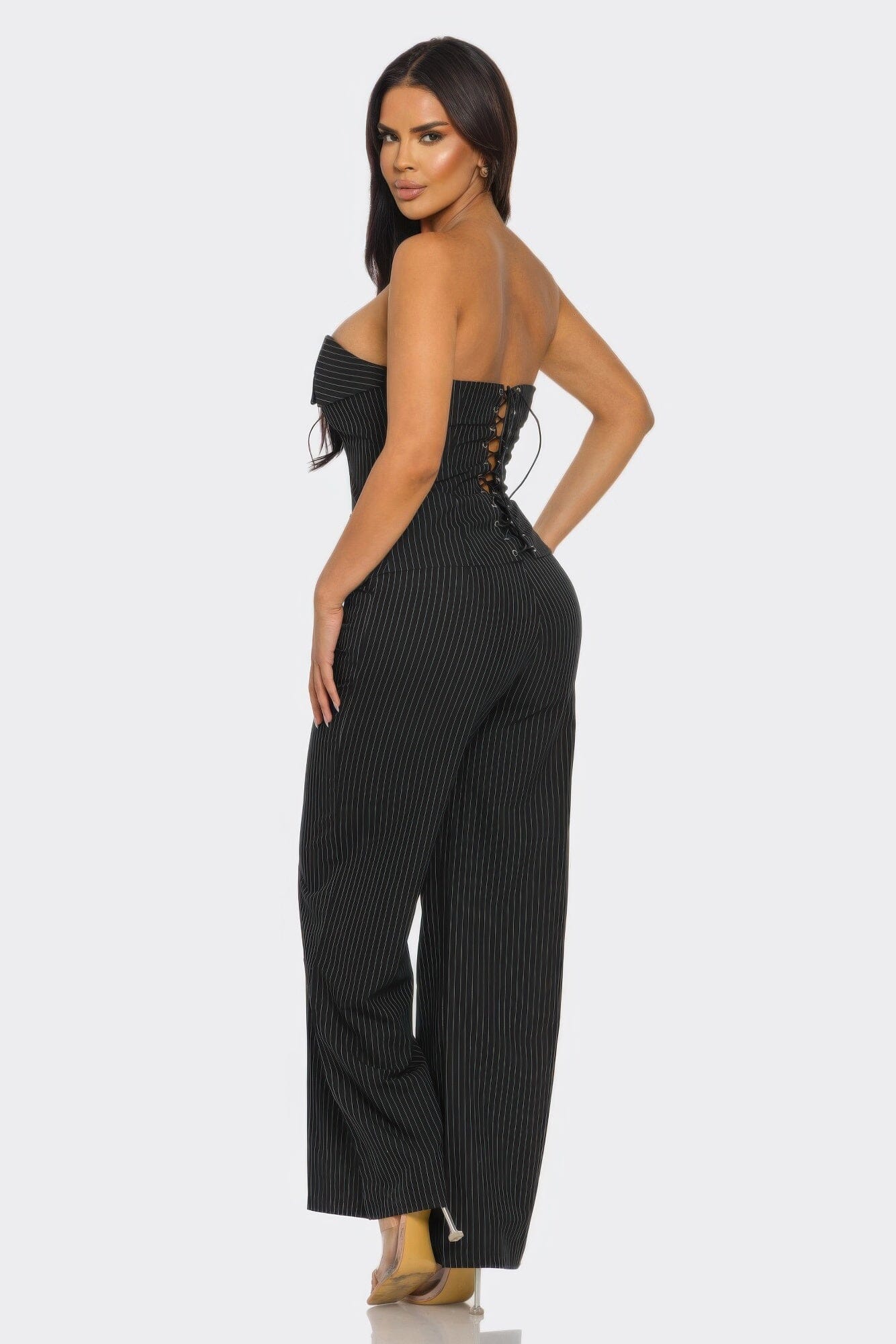 Women 2 pcsStrapless Corset Top and pant set Outfit Sets jehouze 