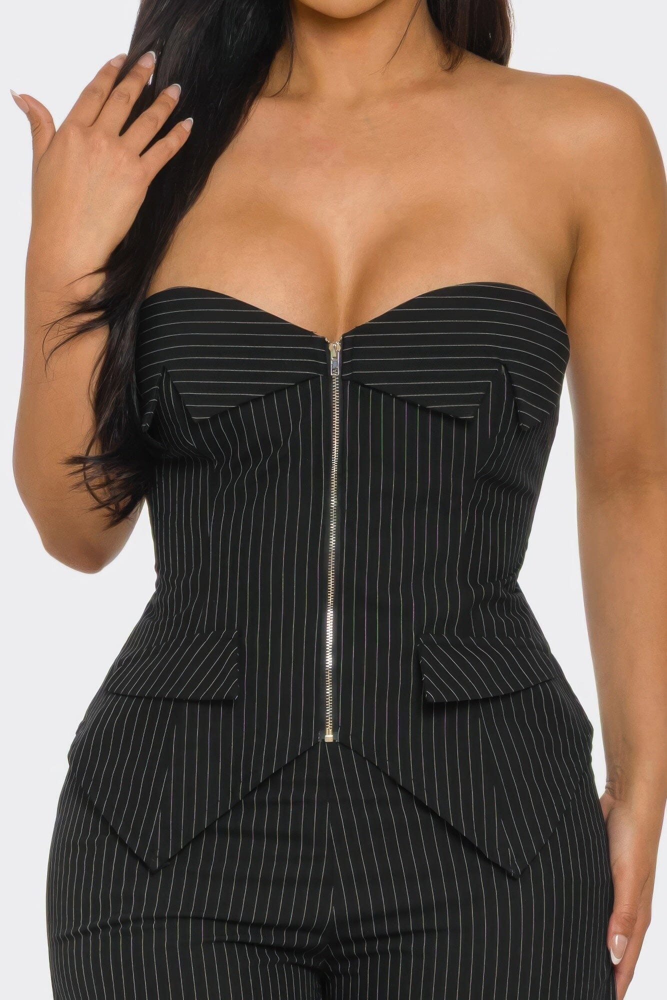 Women 2 pcsStrapless Corset Top and pant set Outfit Sets jehouze 