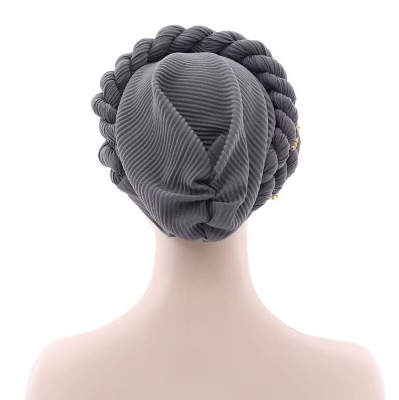 Women African Turban Double Twisted Braid Headwear Soft Pretied Head Cover Hat jehouze 