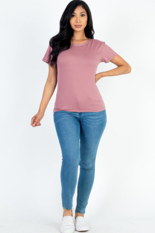 Women Basic Short Sleeve T-shirt Shirts & Tops jehouze 