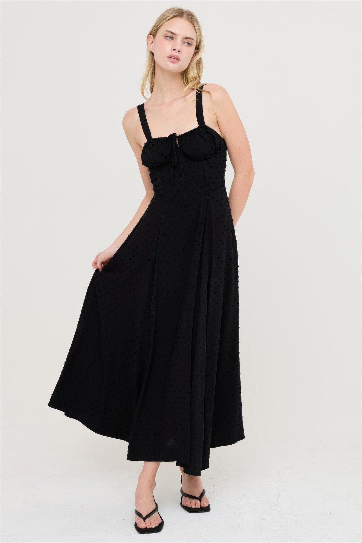 Women Boned Tie-back Dress Dresses jehouze 