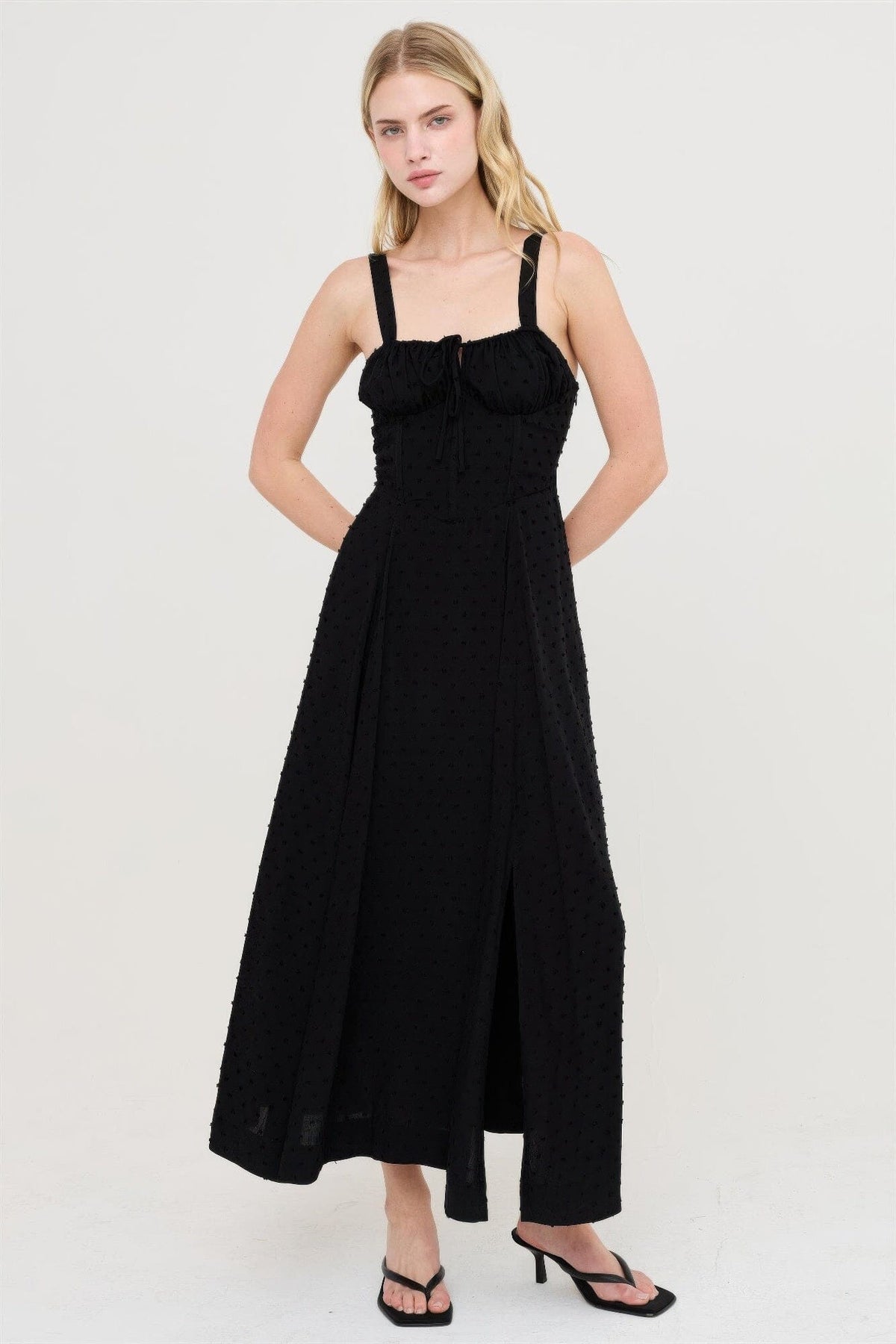 Women Boned Tie-back Dress Dresses jehouze 