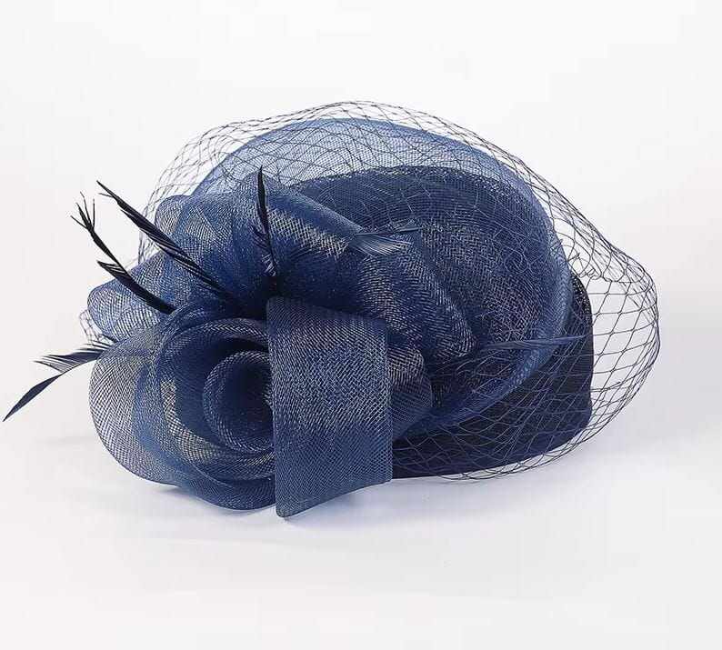 Women Bridal Wedding Hats Fascinator Church Cocktail Feather Veil Headdress Derby Cap Hat jehouze 