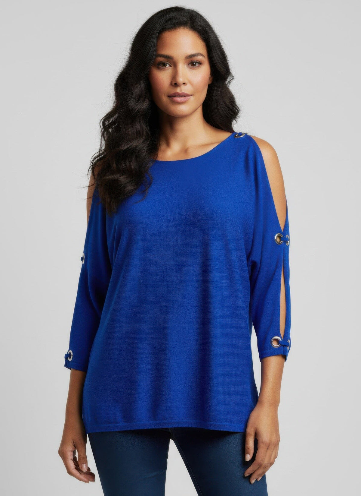 Women Cable & Gauge Pullover Sweater Shirts & Tops jehouze Royal blue S 