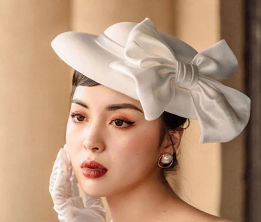 Women Church Derby Hat Wide Brim Bow Wedding Fascinator Bridal Tea Part Dress Hat_ Hat jehouze 