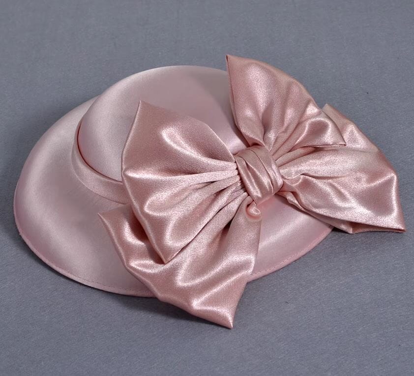 Women Church Derby Hat Wide Brim Bow Wedding Fascinator Bridal Tea Part Dress Hat_ Hat jehouze Pink 