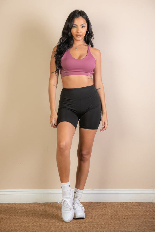 Women Criss Cross Back Sports Bra Top Shirts & Tops jehouze 