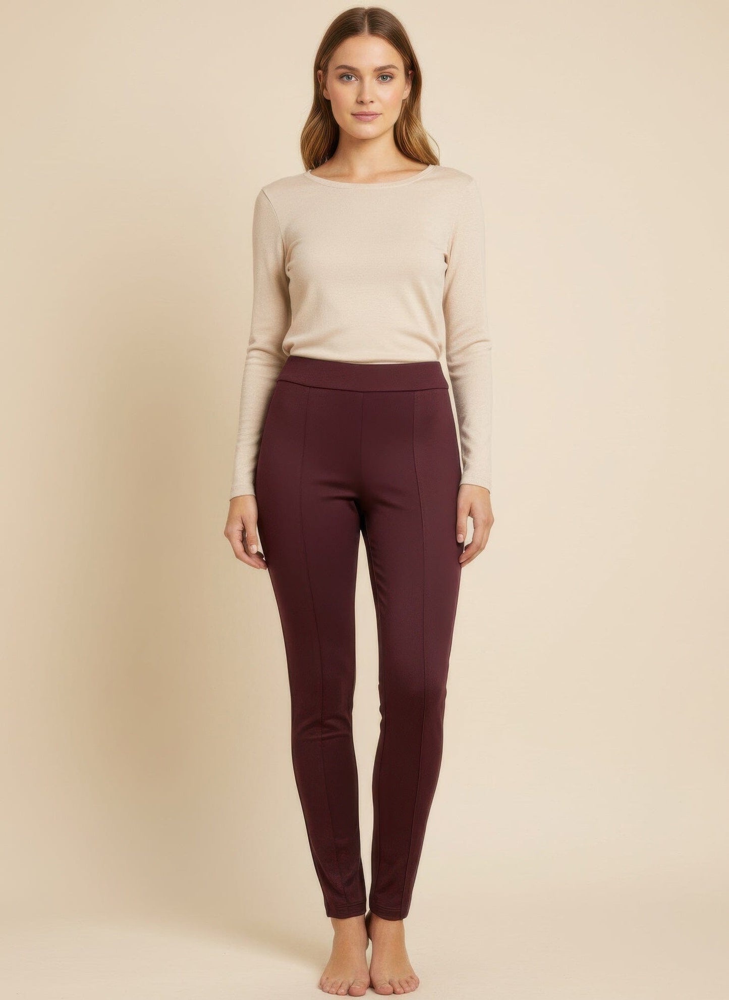 Women Dash Solid Pull On Pants Pants jehouze Burgundy S 