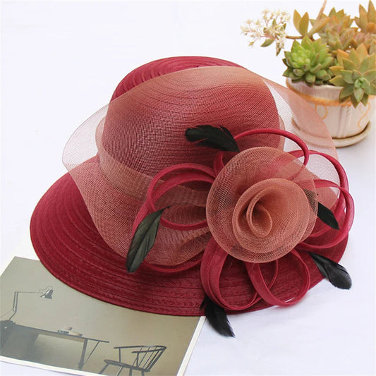 Women Derby Church Hat Fascinator Hat Wide Brim Sun Hat Hat jehouze FF15-6 