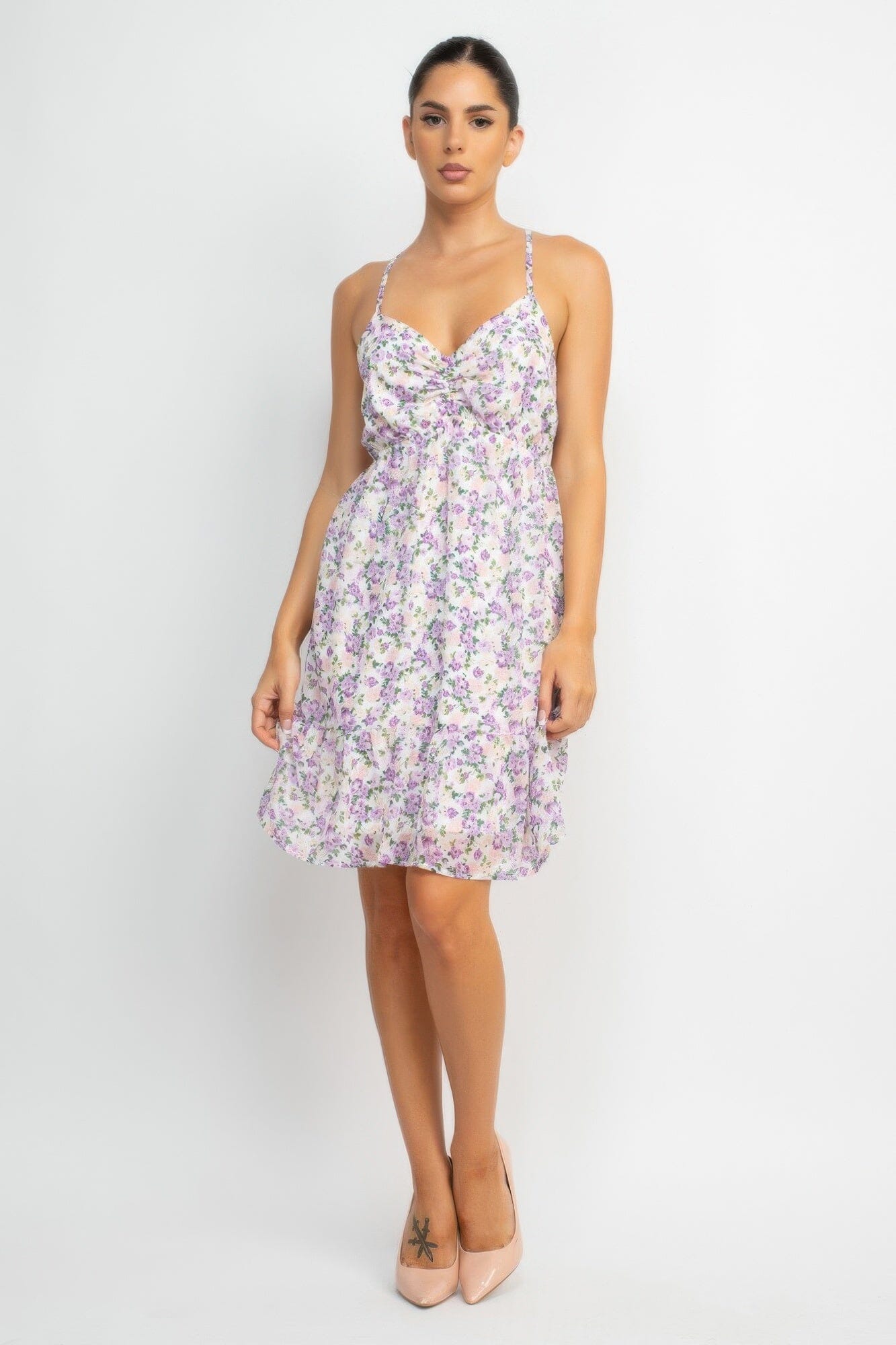 Women Double Strap Back Mini Dress Dresses jehouze White S 