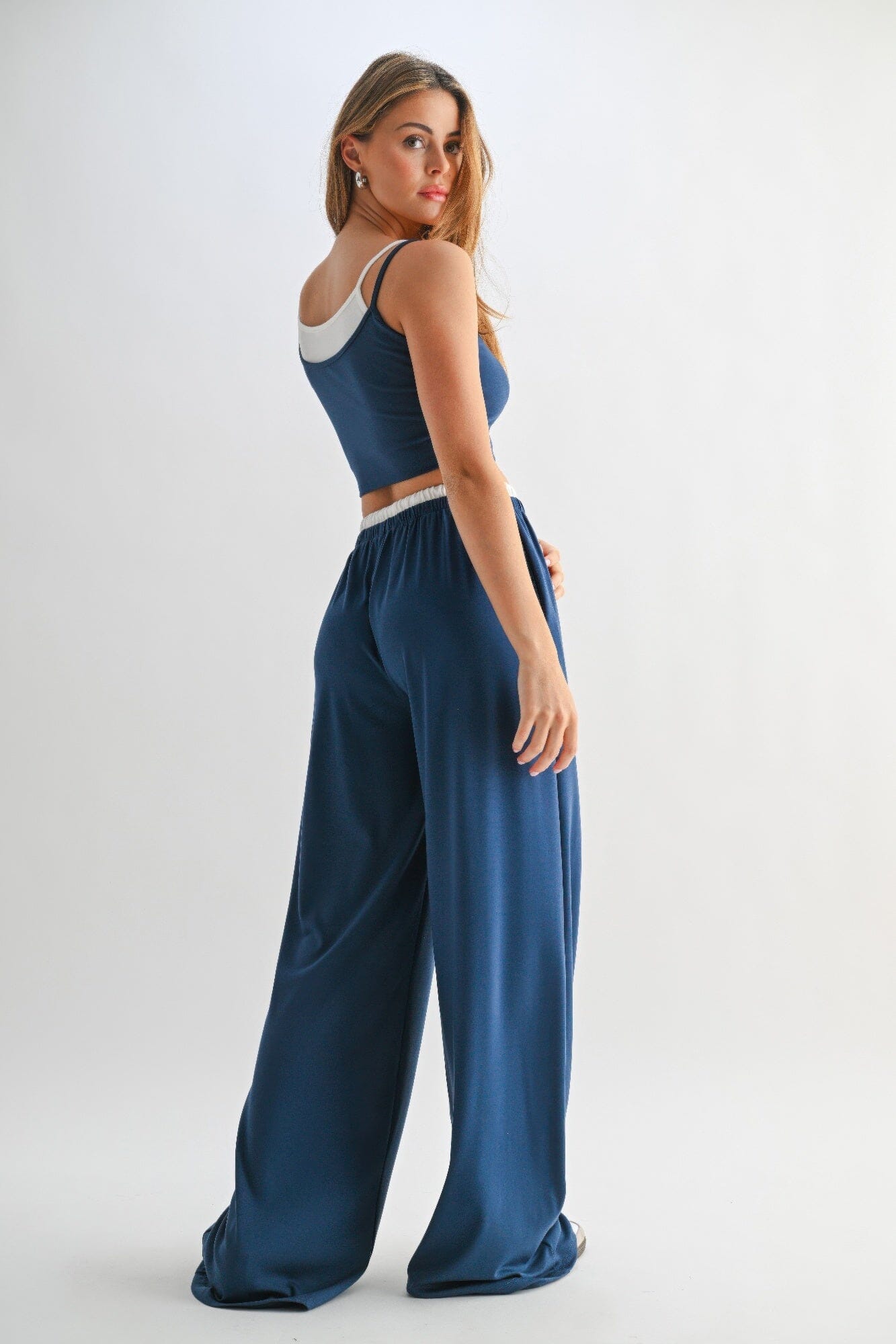 Women Drawstring Pants & Crop Top Loungewear Set Loungewear jehouze 